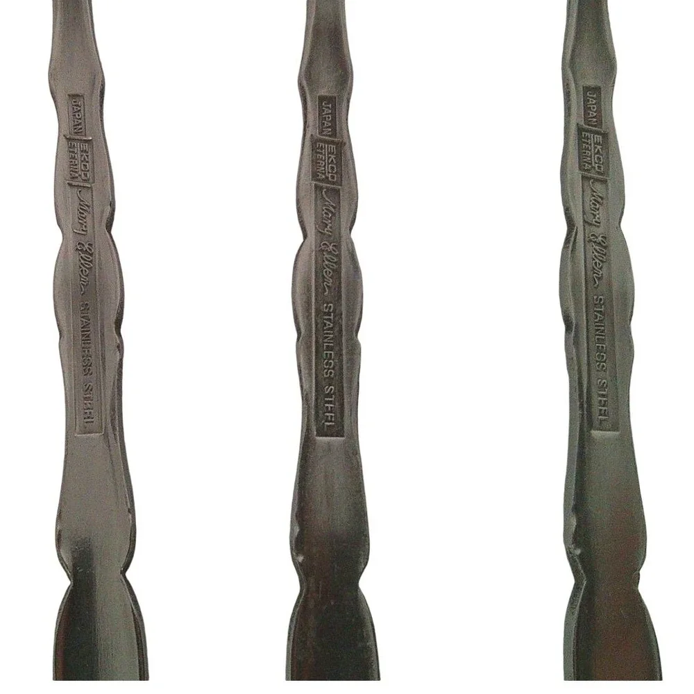 Set 4 EKCO Eterna Mary Ellen Spoons Japan Stainless Steel Vintage Flatware 6.25
